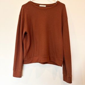 Soft Waffle Rust Orange Pullover Sweater